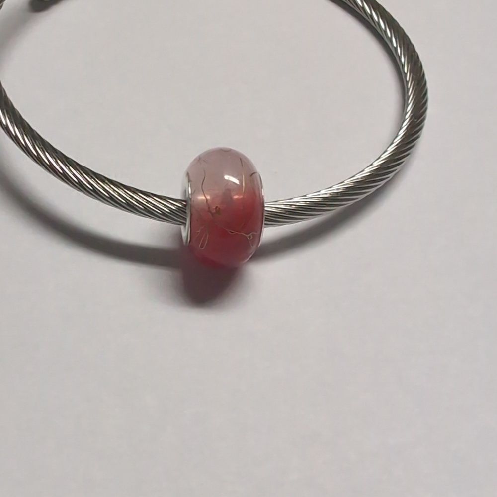 Red Drizzled with Gold Charm for Pandora‎ Style Bracelet